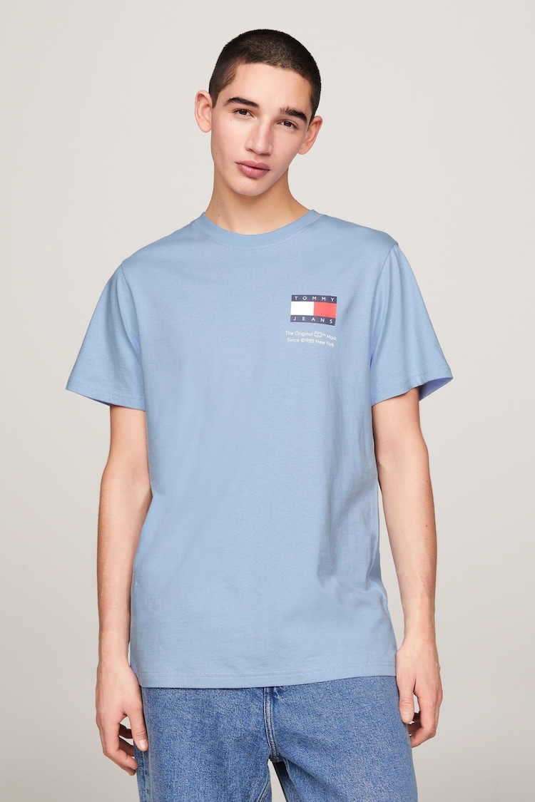 Tommy Jeans Blue Slim Essential Flag T-Shirt - Image 1 of 8