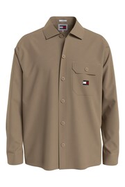 Tommy Jeans Essential Solid Brown Shirt - Image 1 of 1