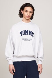 Tommy Jeans Grey Boxy Logo Sweatshirt - Image 1 of 6