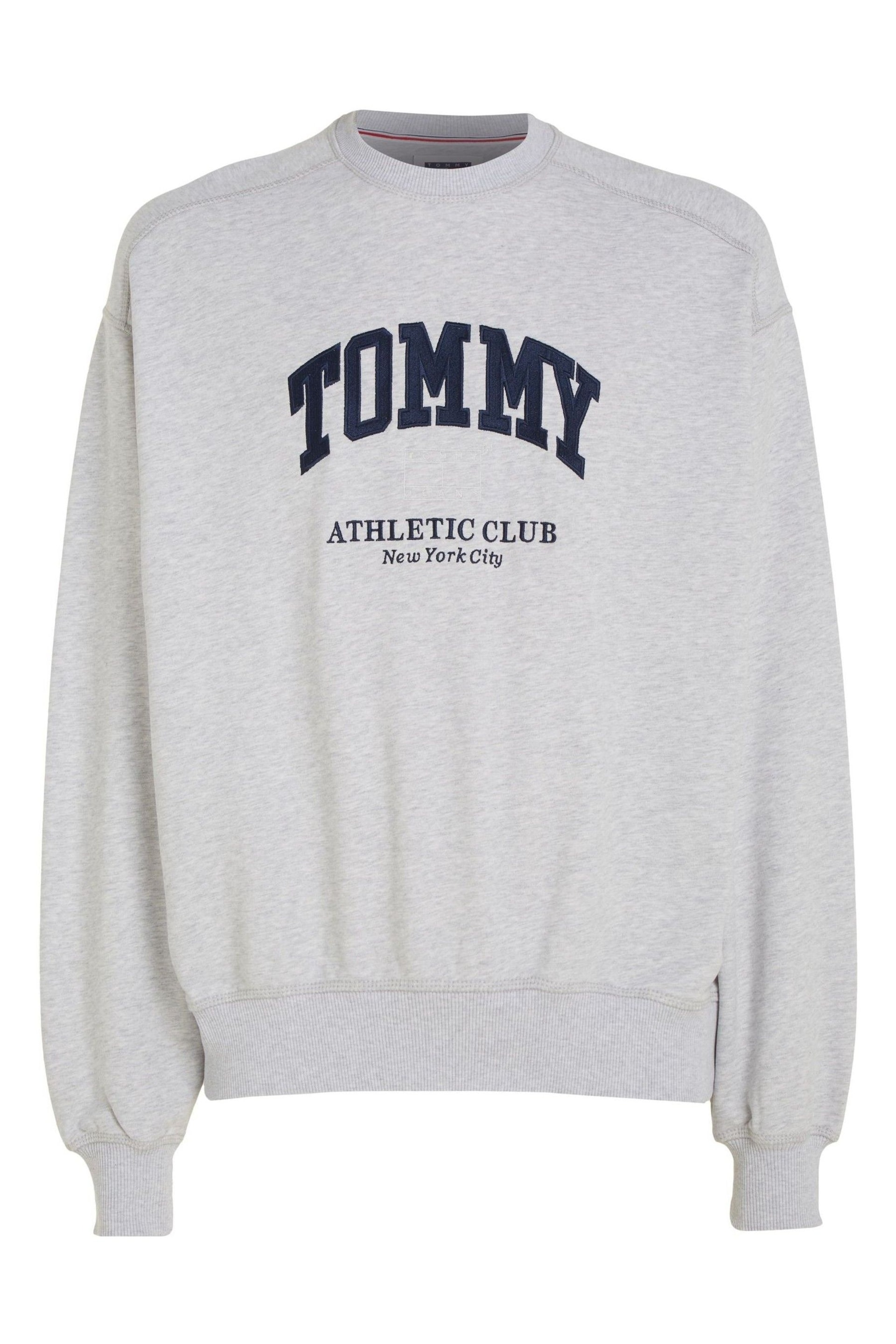 Tommy Jeans Grey Boxy Logo Sweatshirt - Image 4 of 6