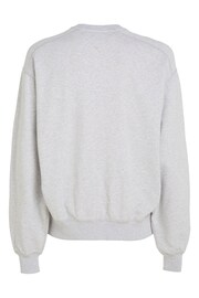 Tommy Jeans Grey Boxy Logo Sweatshirt - Image 5 of 6