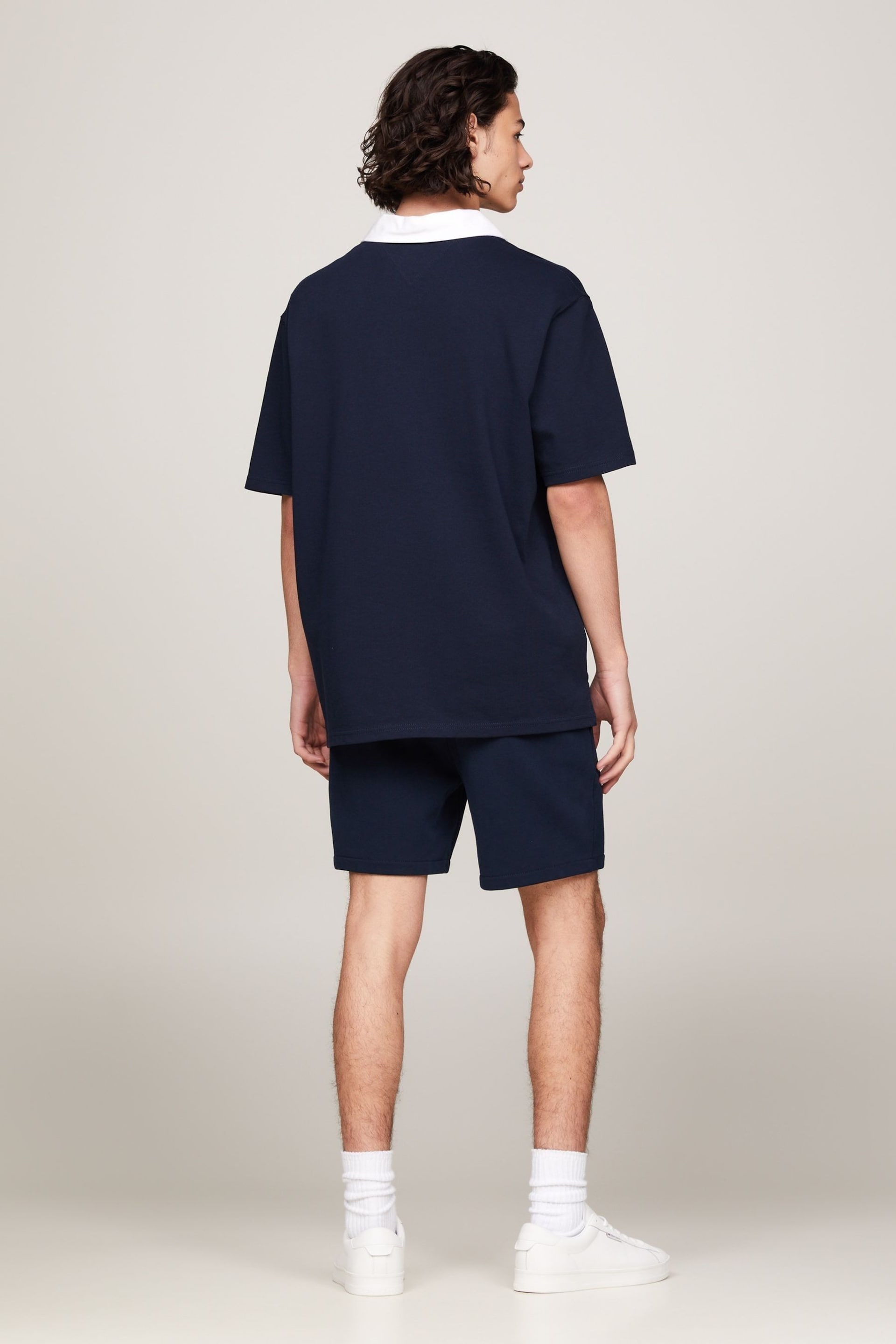 Tommy Jeans Blue Oversized Classic Rugby Shirt - Image 2 of 6