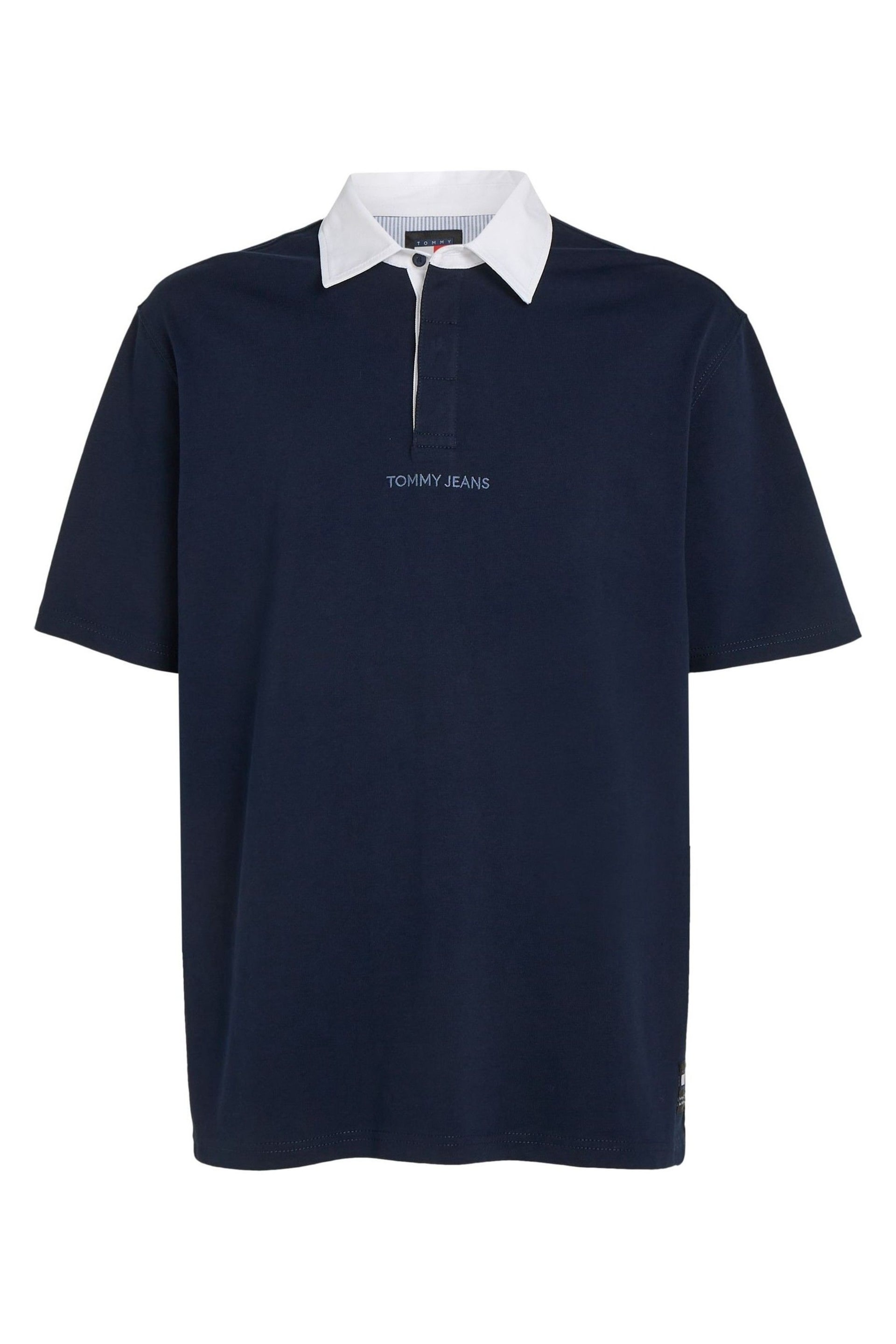 Tommy Jeans Blue Oversized Classic Rugby Shirt - Image 4 of 6