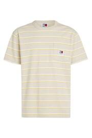 Tommy Jeans White Chrome Regular Stripe T-Shirt - Image 4 of 6