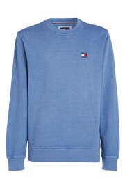 Tommy Jeans Blue Washed Badge Sweatshirt - Image 4 of 6