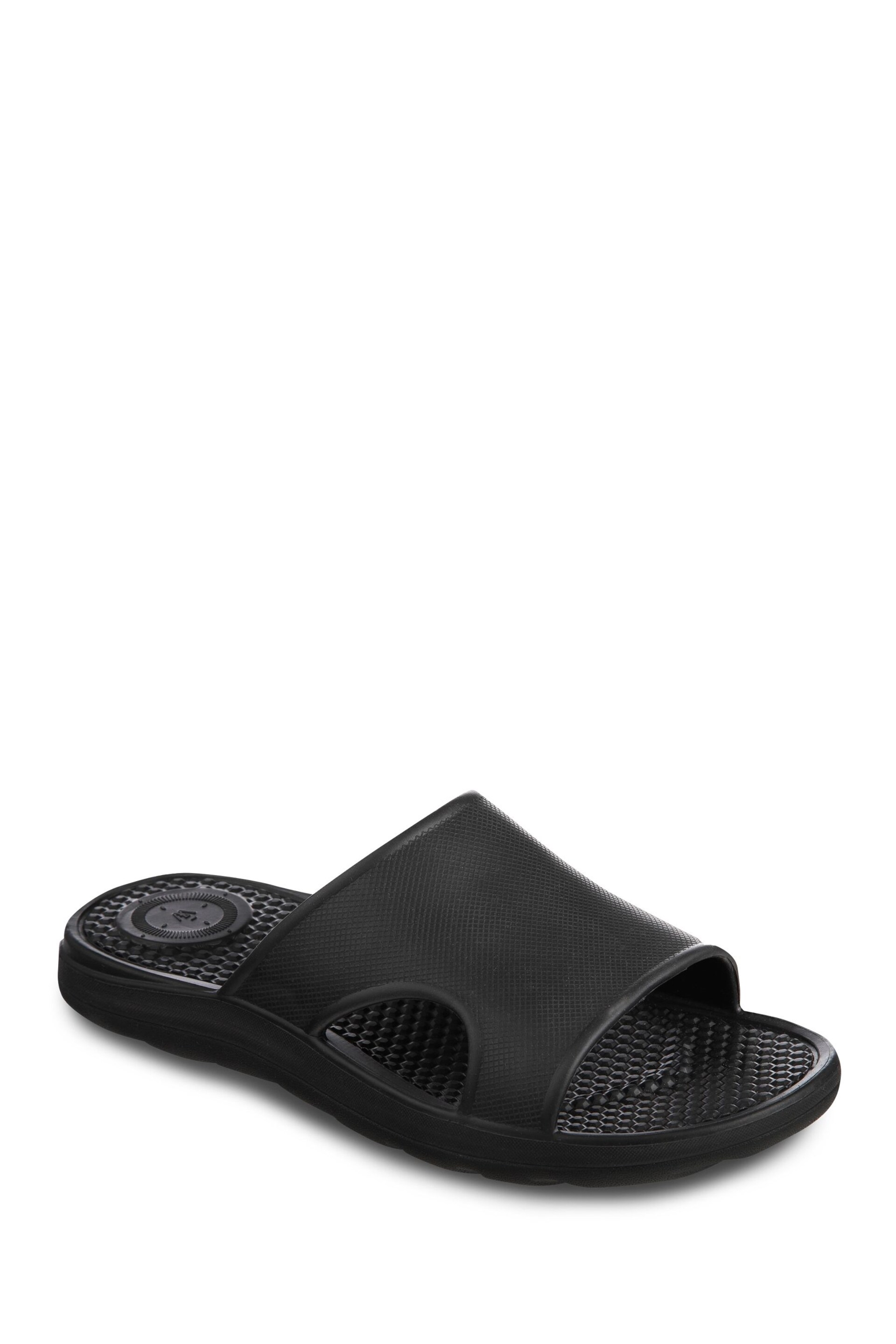 Totes Black Bounce Vented Mens Slide Sandals - Image 3 of 5