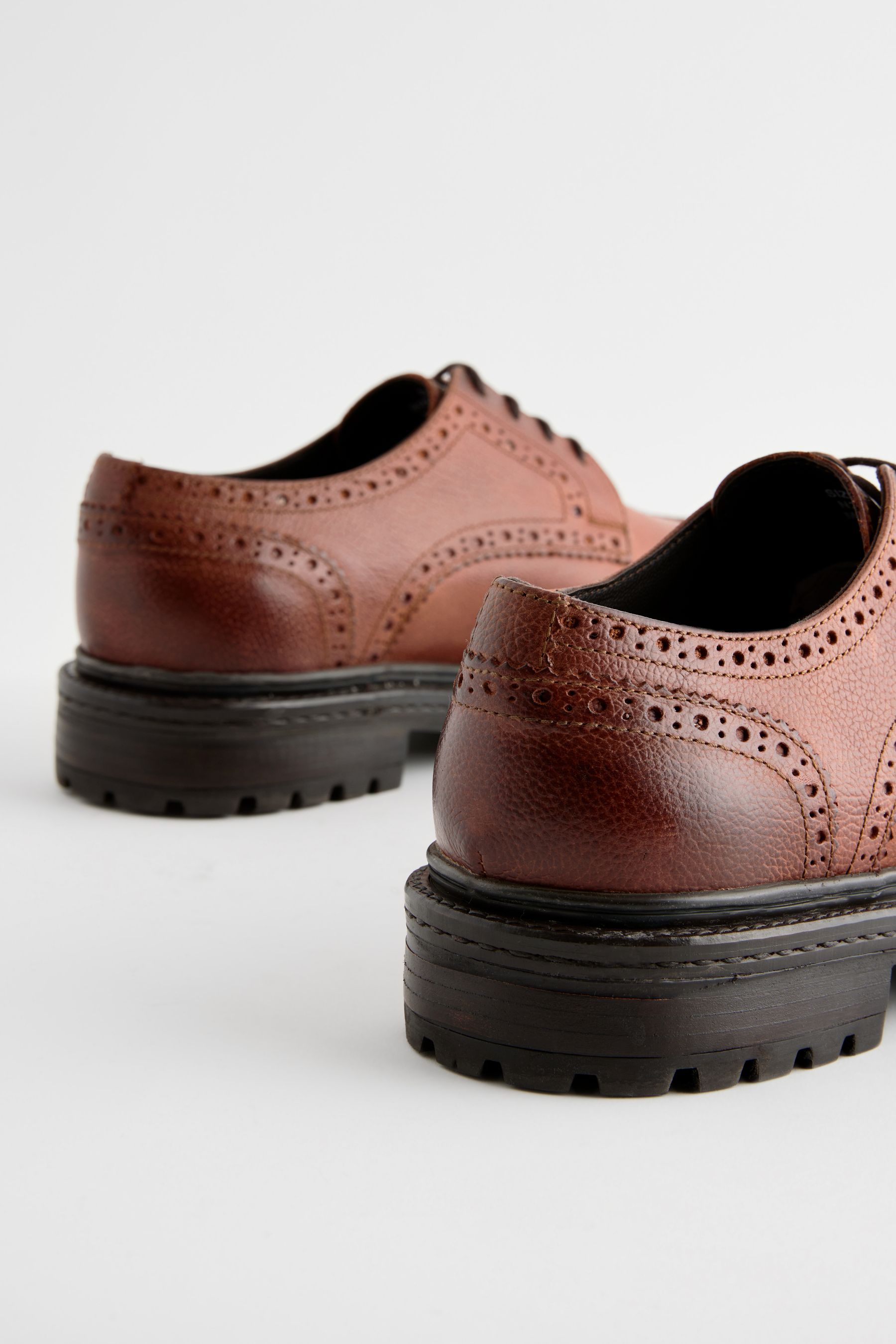 Tan Brown Leather Cleated Brogues