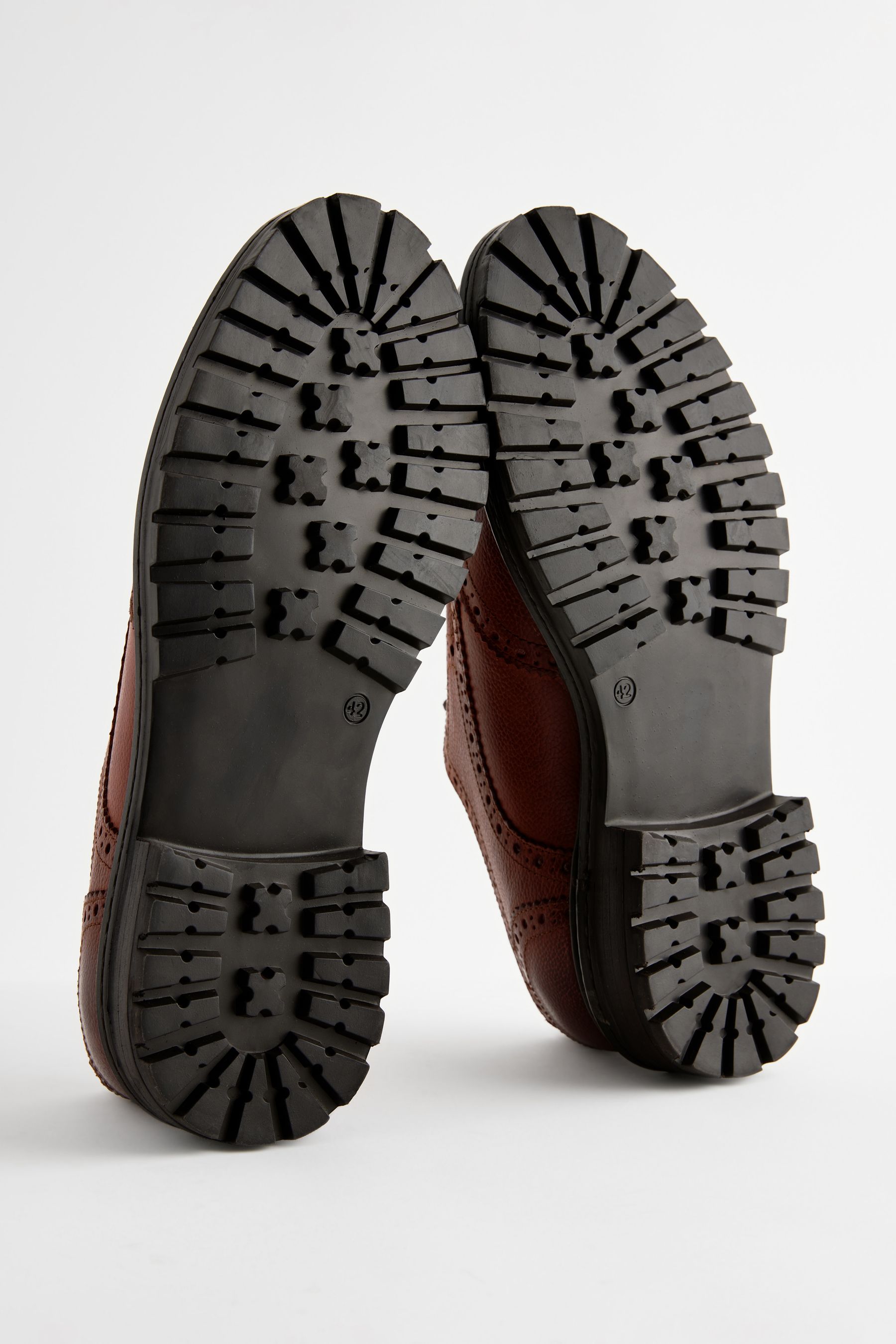 Tan Brown Leather Cleated Brogues