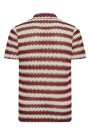 BadRhino Big & Tall Red Textured Crochet Short Sleeve Shirt - Image 4 of 4