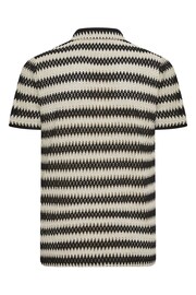 BadRhino Big & Tall Black Textured Crochet Short Sleeve Shirt - Image 4 of 4