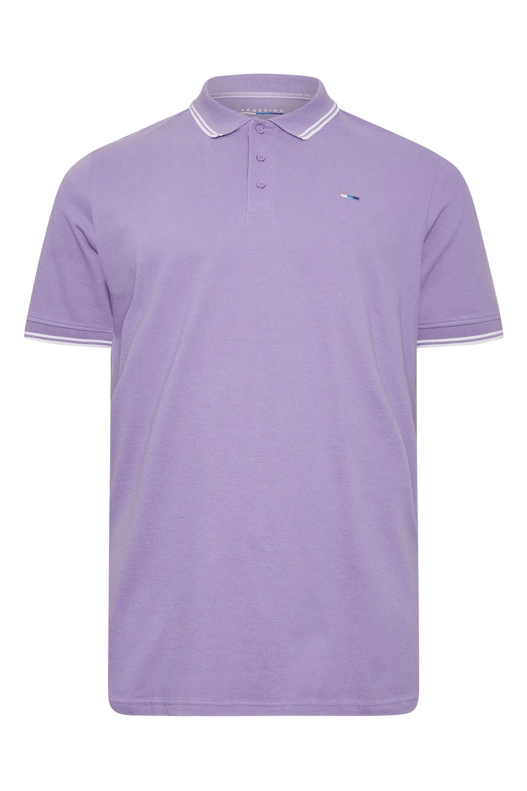 Buy BadRhino Big Tall Mineral Blue Rose Pink Violet Purple 100 Cotton Tipped Polo Shirts 3 Pack from the Next UK online shop