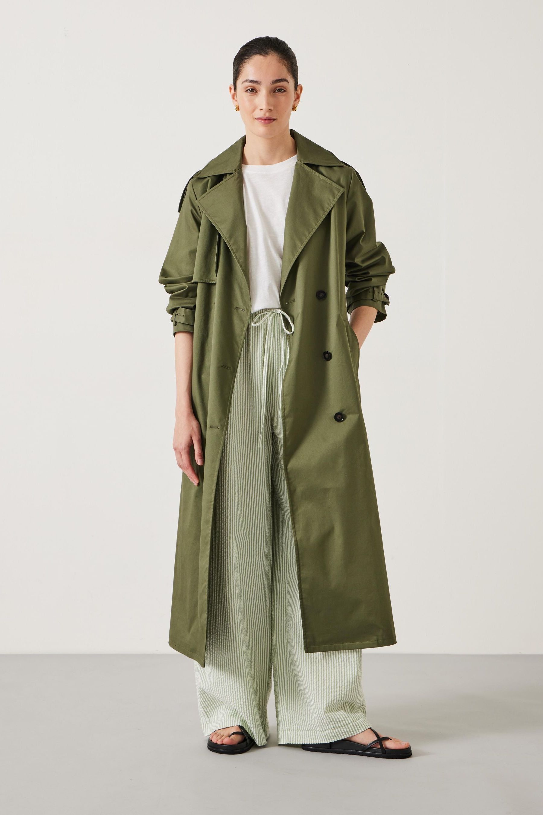 Green trench coat uk shop