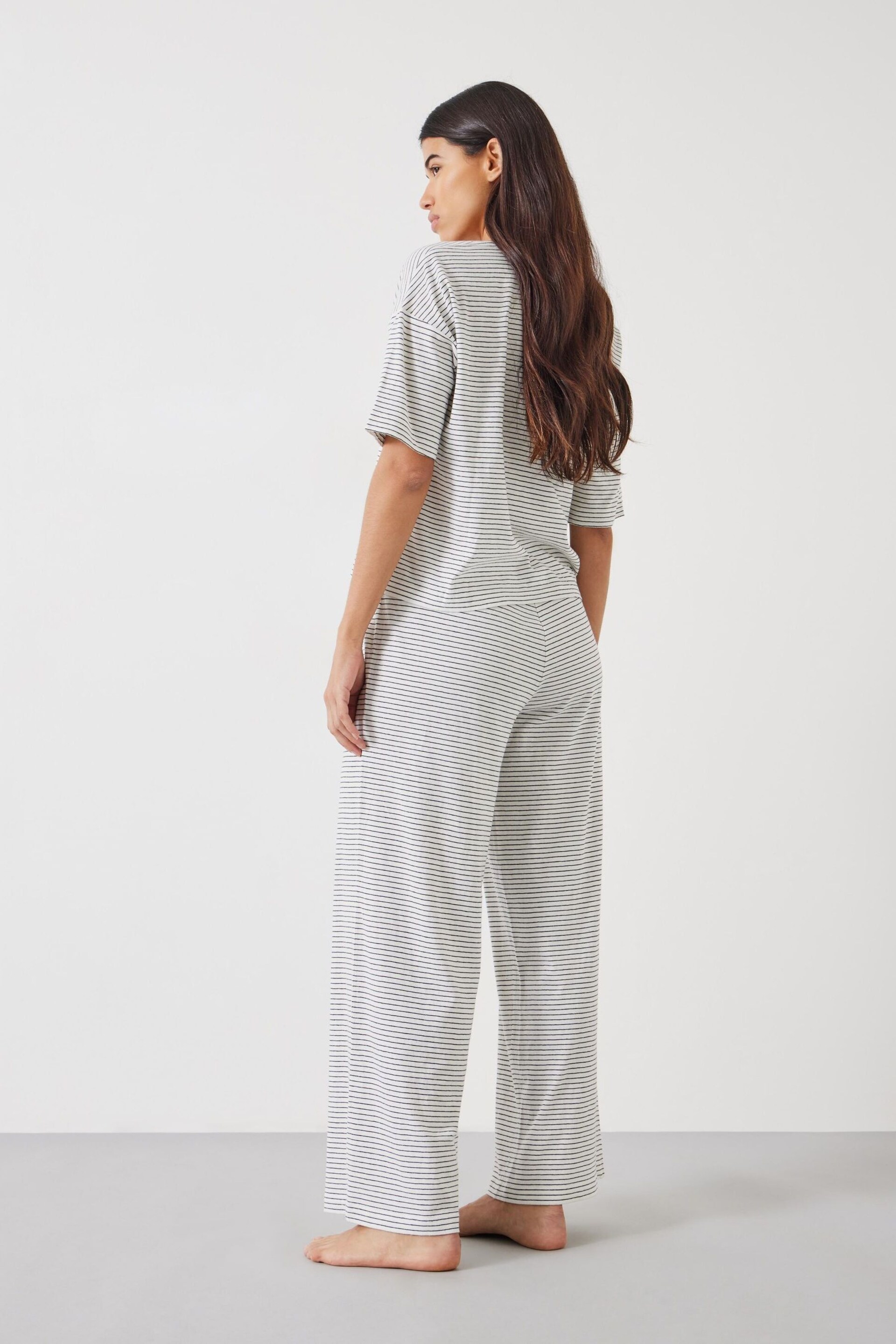 Hush White Ezra Striped Jersey Pyjamas Set - Image 2 of 5