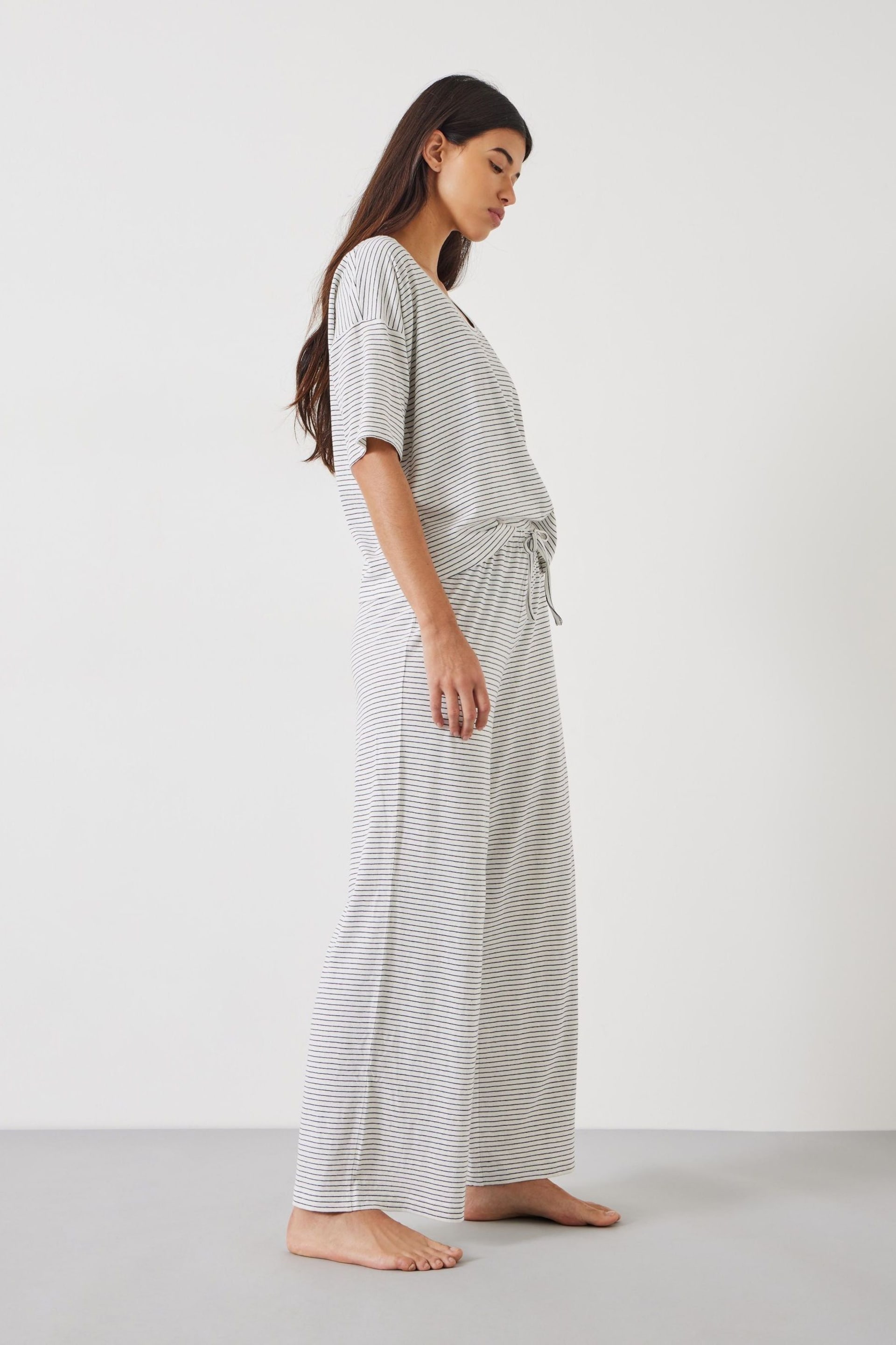 Hush White Ezra Striped Jersey Pyjamas Set - Image 3 of 5