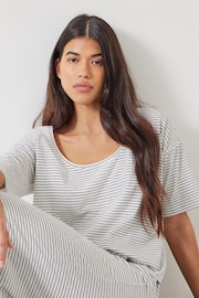 Hush White Ezra Striped Jersey Pyjamas Set - Image 4 of 5