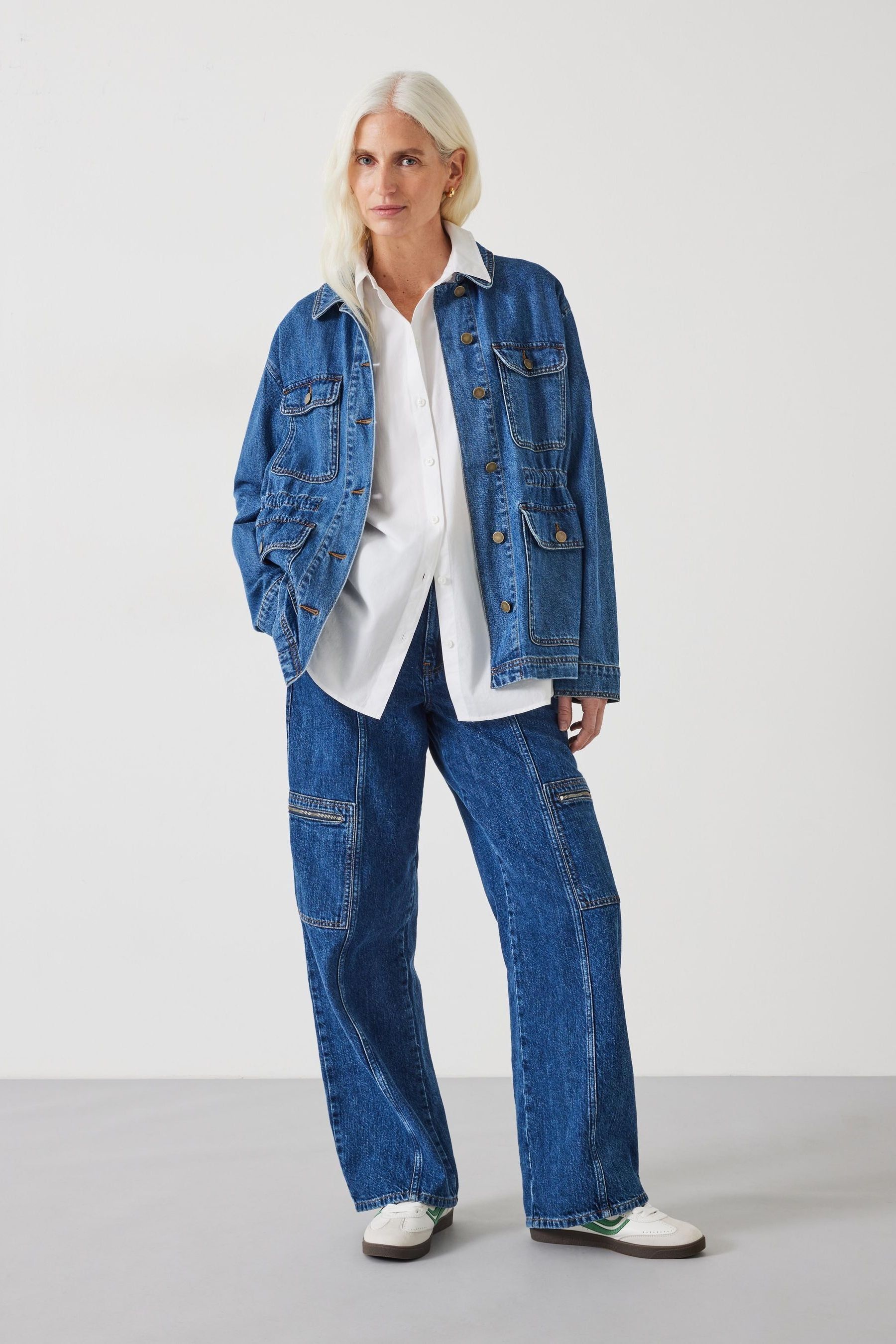 Buy Hush Blue 100 Cotton Nora Denim Utility Jacket from Next Canada