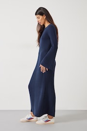 Hush Blue Penny Crew Neck Ribbed Knitted Dress - Image 3 of 5