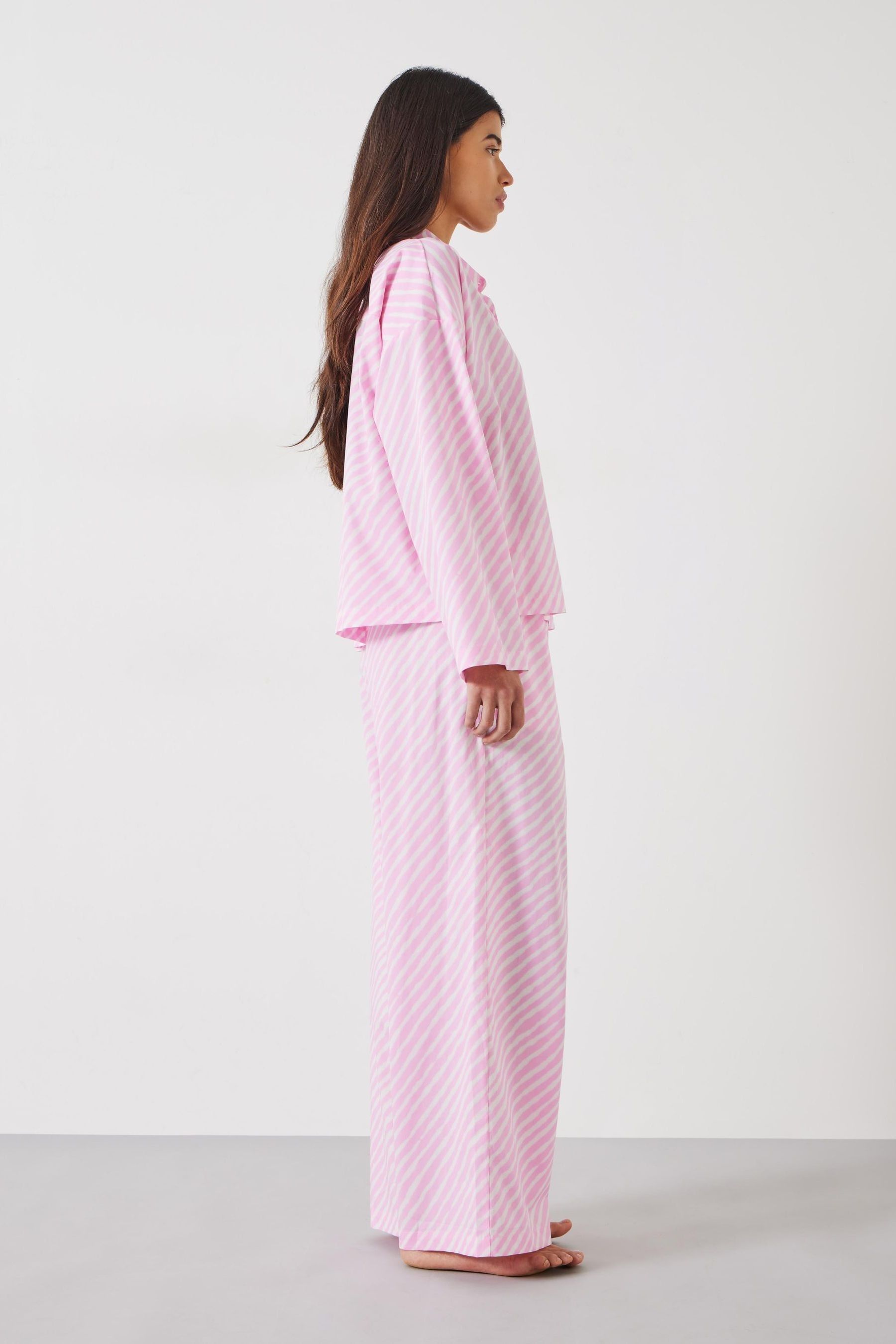 Buy Hush Pink Kirby Cotton Wide Leg Pyjamas Set from Next Luxembourg