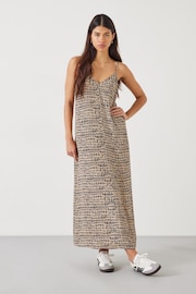 Hush Natural/Black Eloise Printed Midi Slip Dress - Image 1 of 5