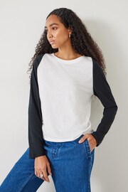 Hush White Kori Colour Block Longsleeve Top - Image 1 of 5