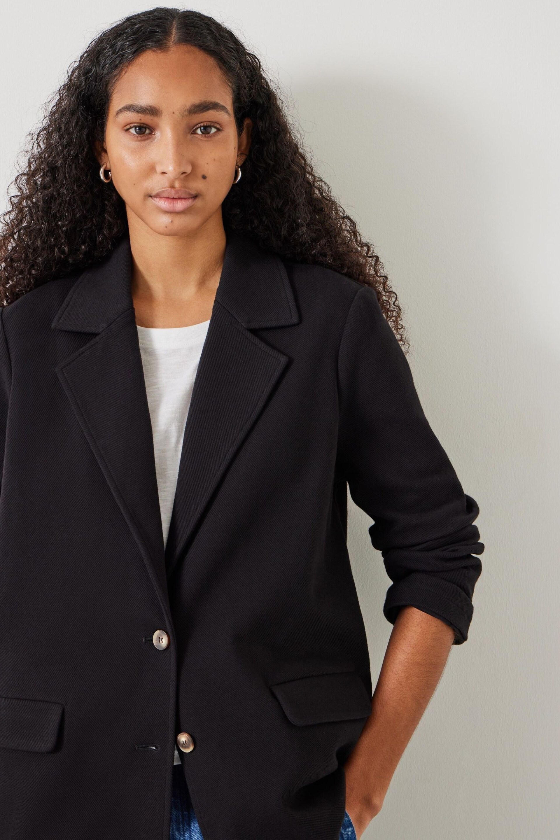 Hush Black Maddison Relaxed Jersey Blazer - Image 4 of 5