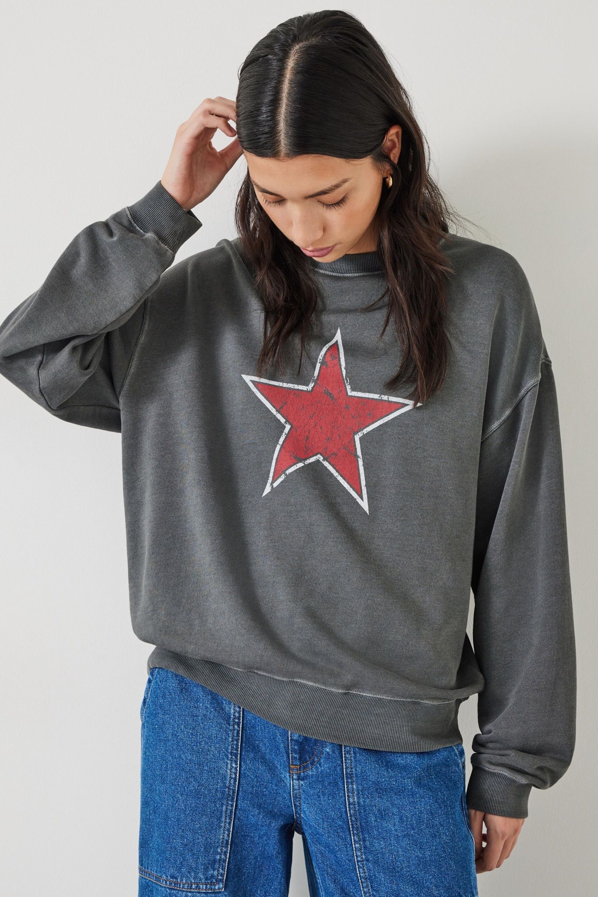 Hush Grey Seona Star Sweatshirt - Image 1 of 5