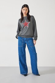 Hush Grey 100% Cotton Seona Star Sweatshirt - Image 3 of 5