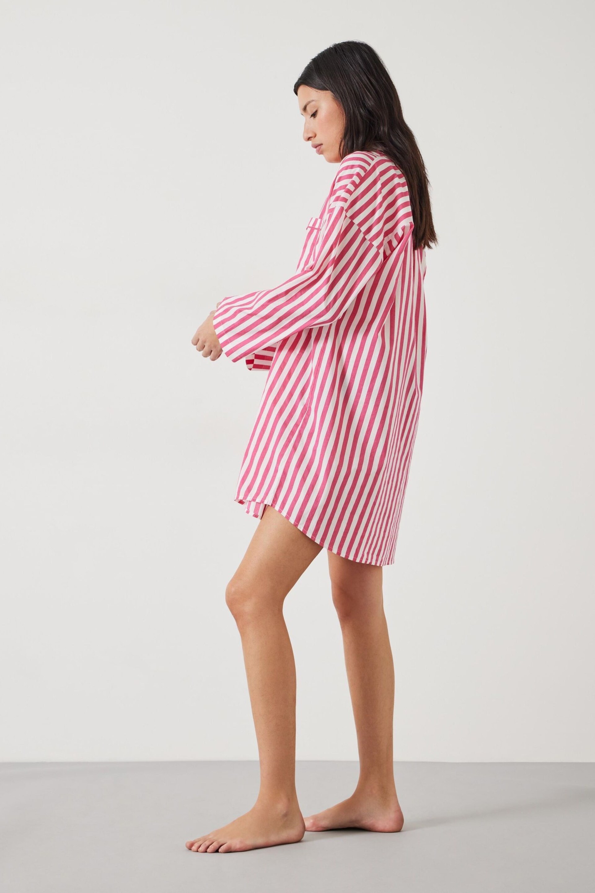 Hush White Oversized Emerson Striped Nightshirt - Image 3 of 5