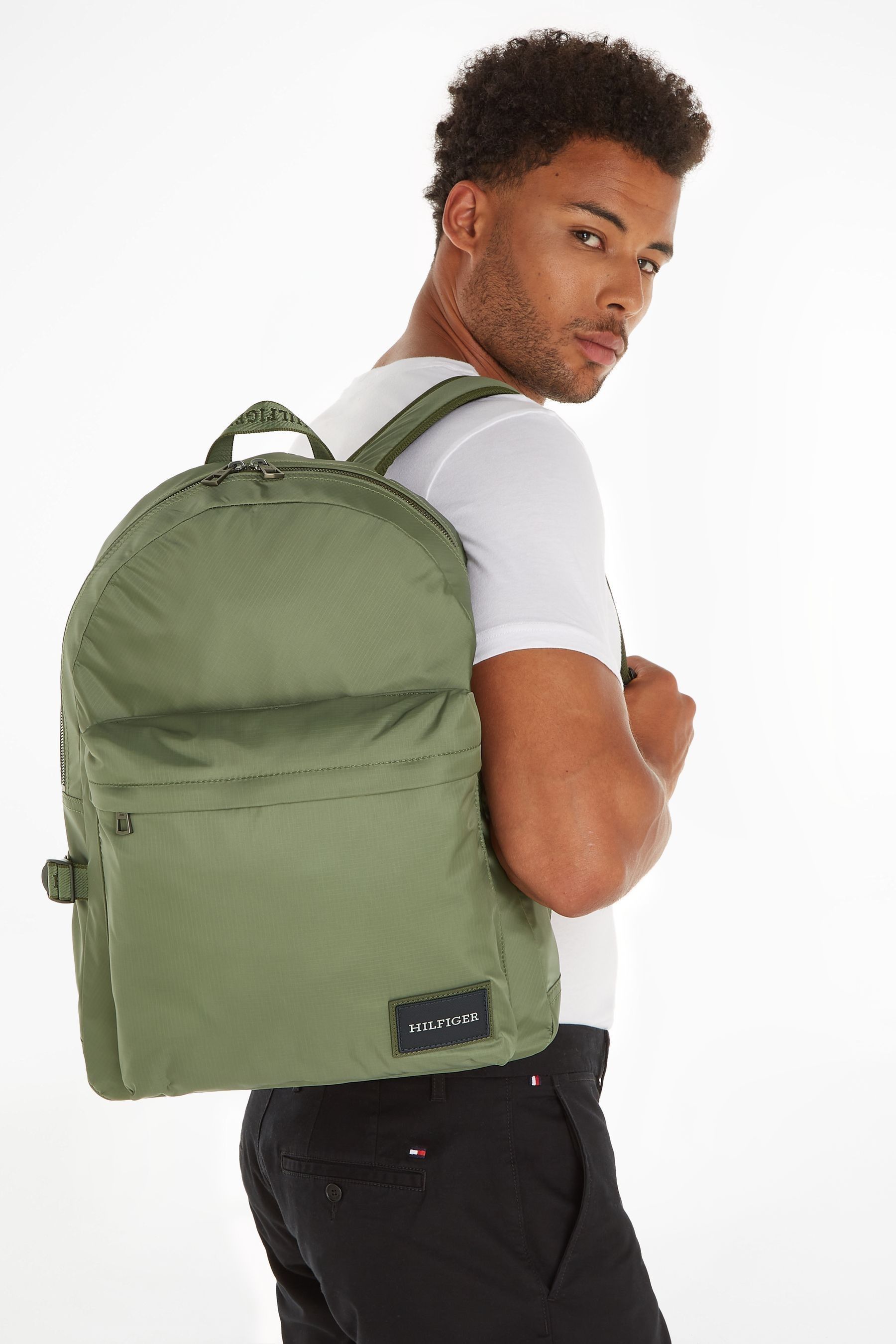 Green tommy hilfiger backpack new arrivals