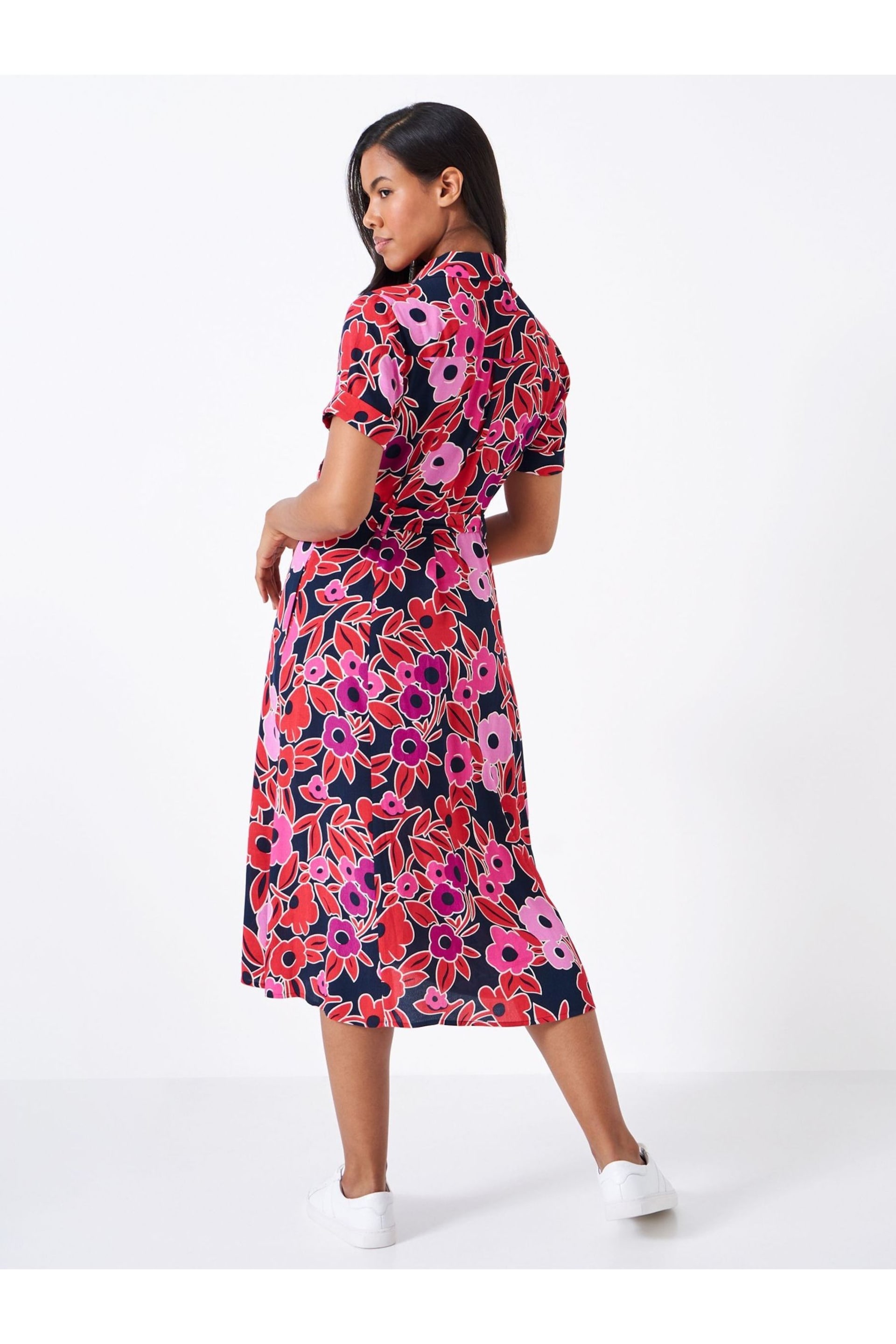 Crew Clothing Sienna Short Sleeve Floral Shirt Dress - Image 2 of 5