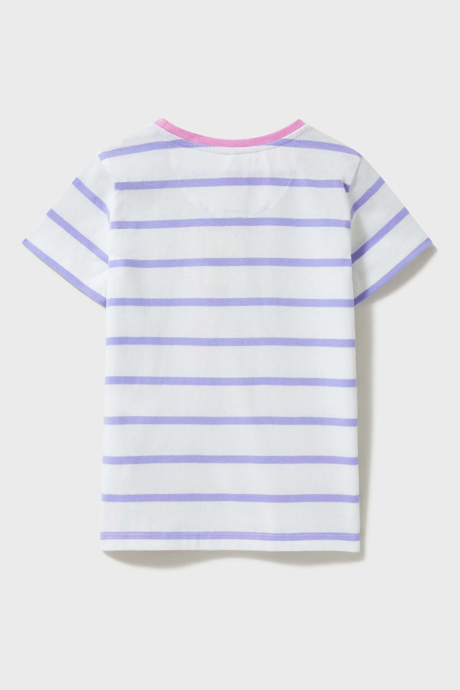 Crew Clothing Seahorse Sequin and Stripe Cotton T-Shirt - Image 2 of 3