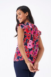 Crew Clothing Ondine Frill Cap Sleeve Floral Top - Image 3 of 4