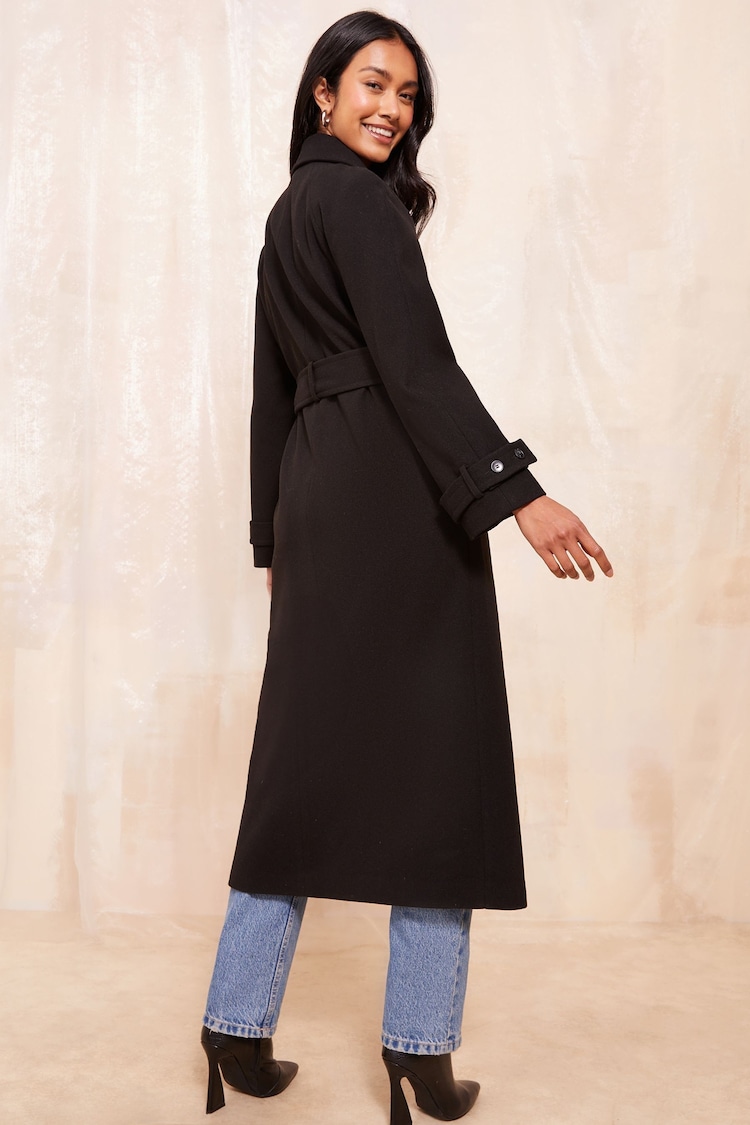 Friends Like These Black Petite Wool Trench - Image 4 of 4