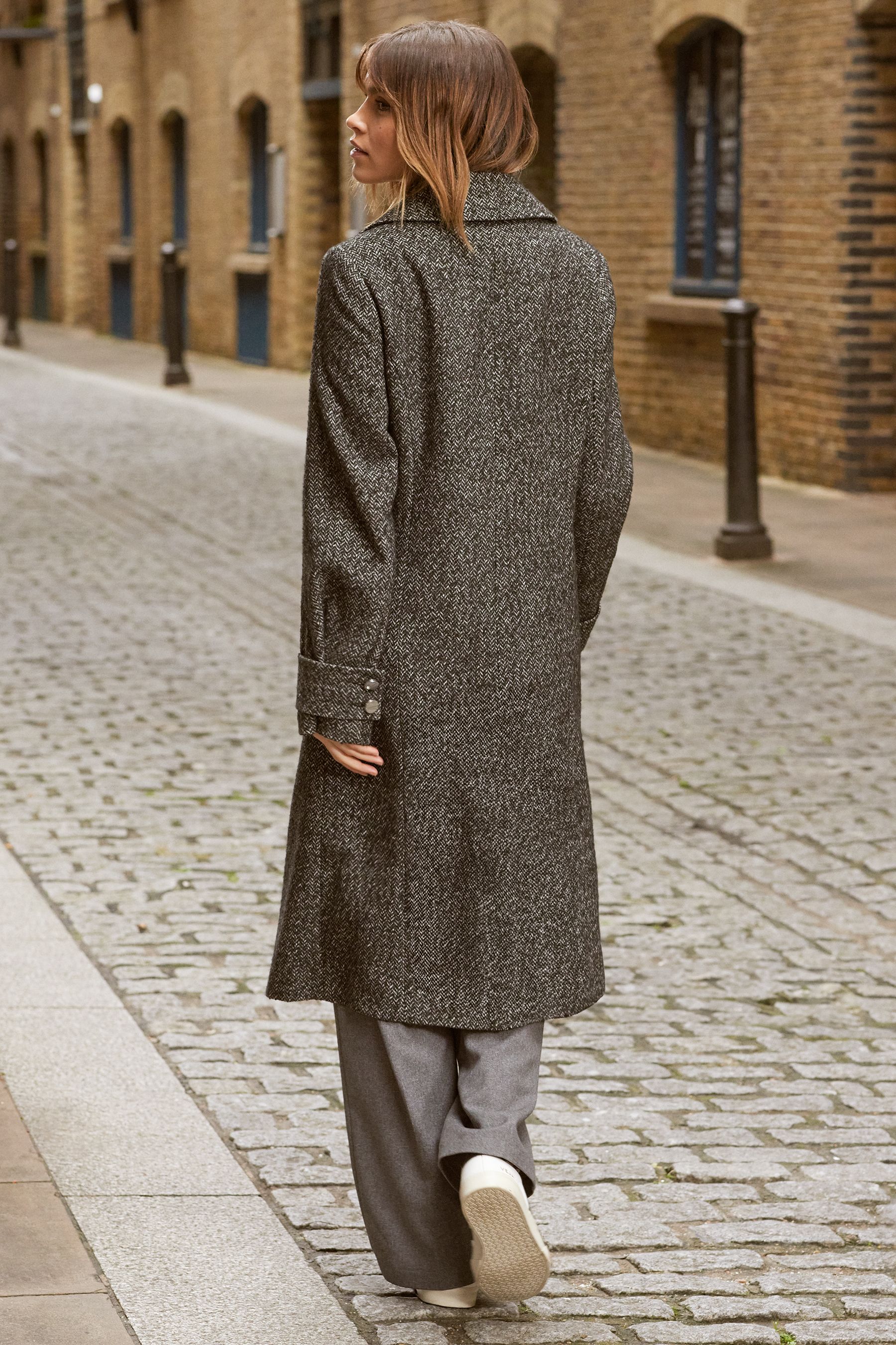 Friends Like These Black White Petite Longline Tailored Smart Coat