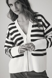 The Set Navy/White Stripe Zip Through Cardigans 2 Pack - Image 3 of 7