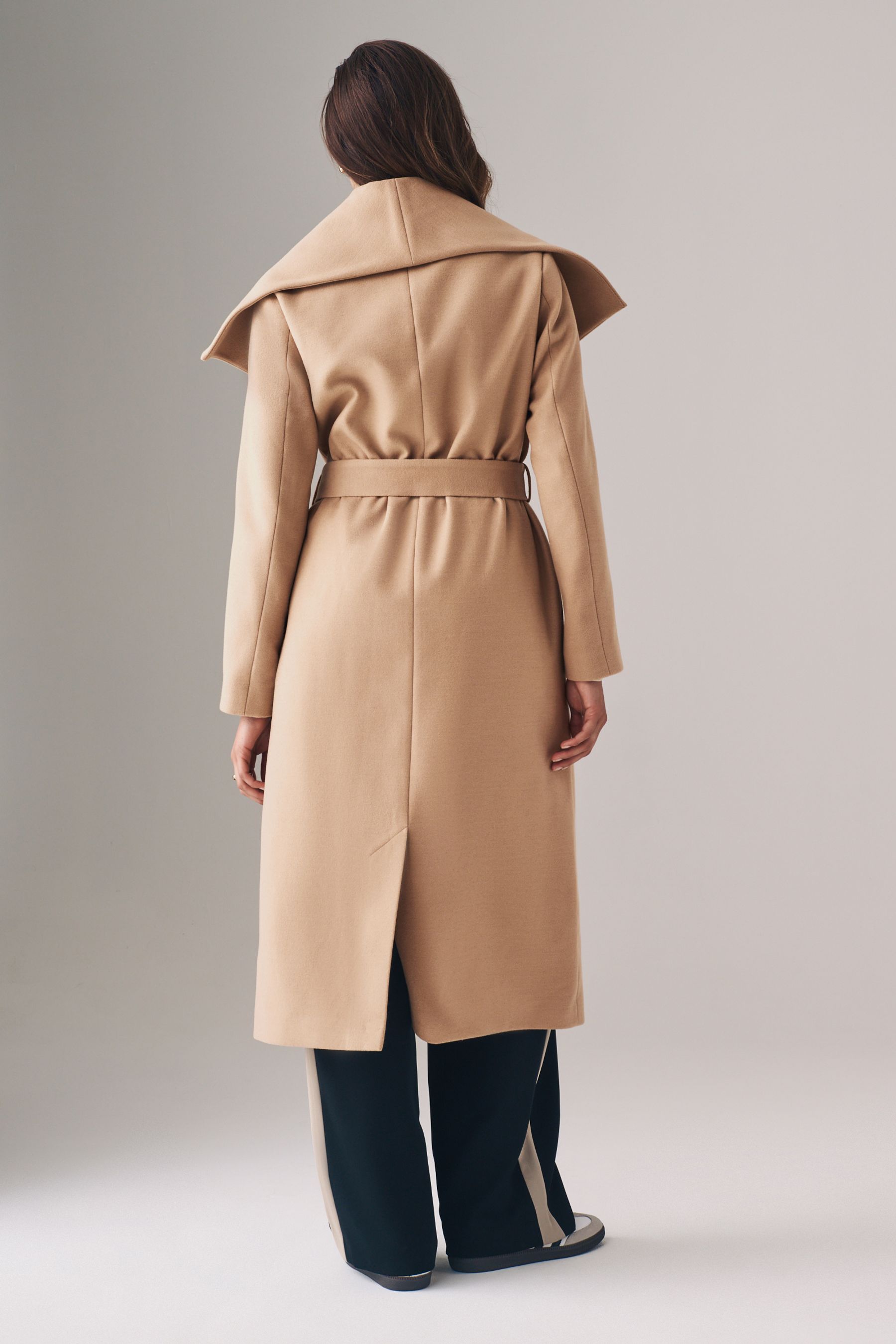 Buy The Set Camel Belted Wrap Coat from Next Ireland