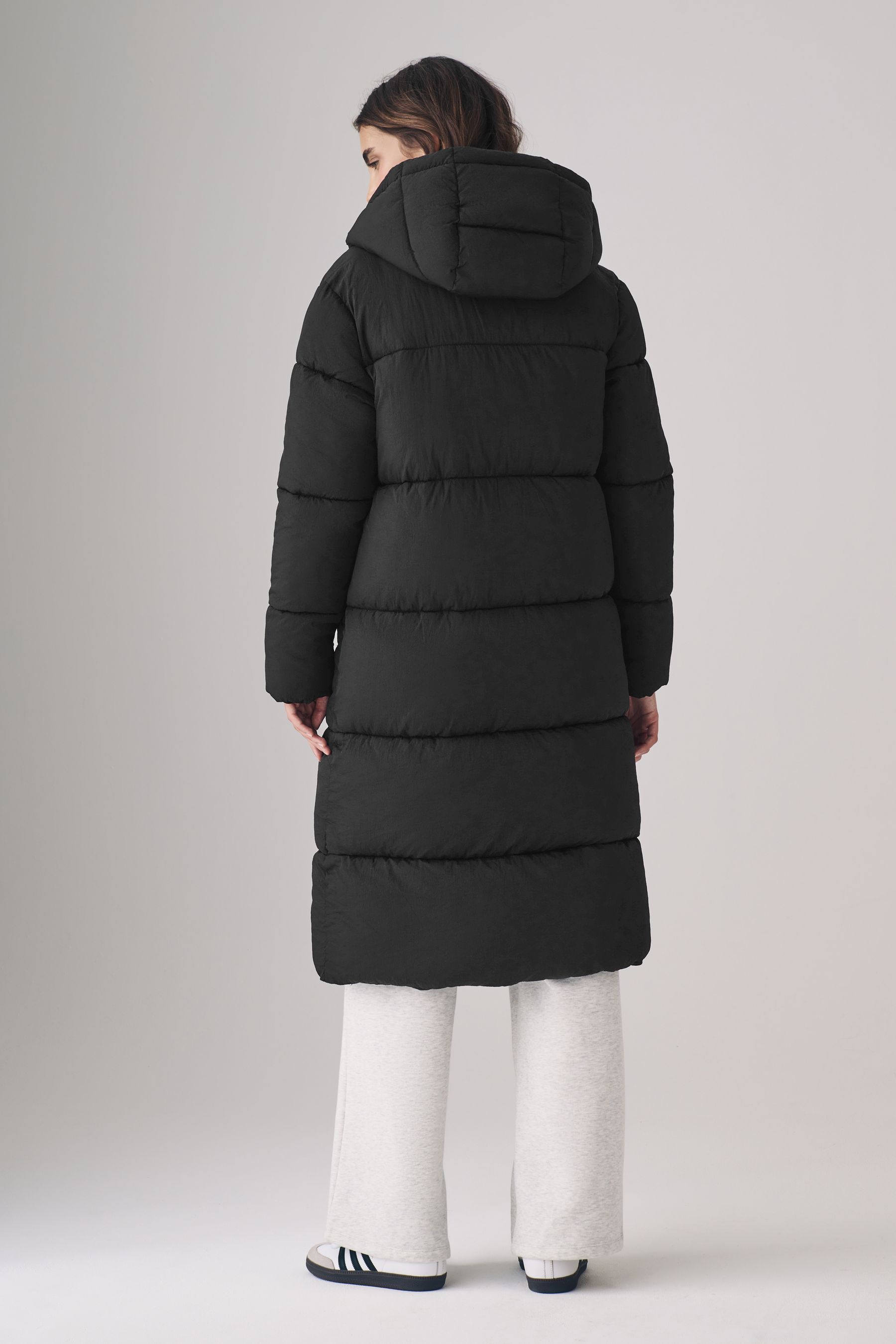 Elle black padded coat shop