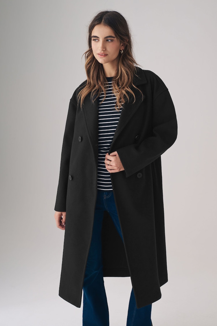 The Set Relaxed Double Breasted Longline Coat - Image 2 de 6