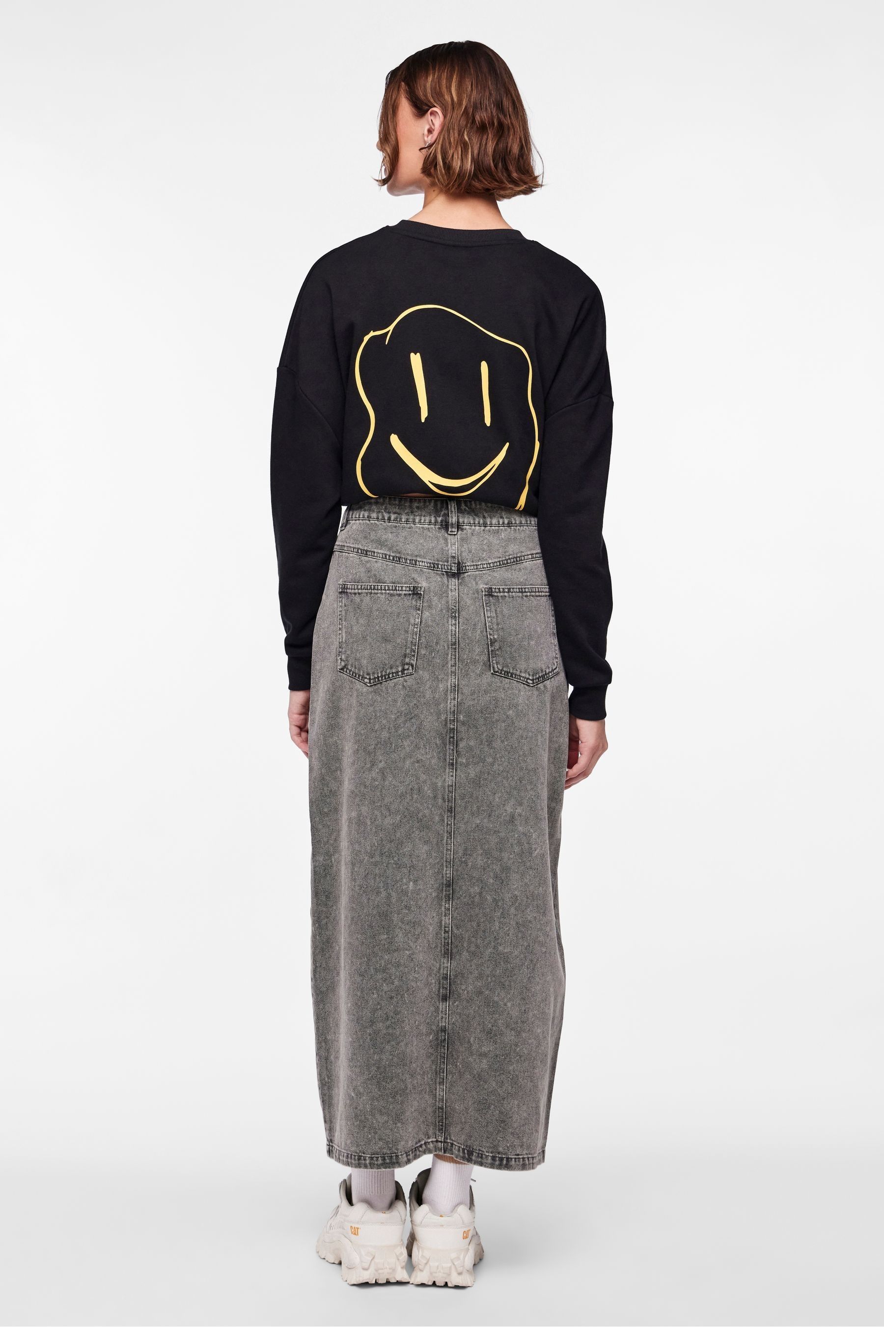 Buy PIECES Grey Maxi Denim Skirt from Next Luxembourg