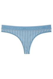 Victoria's Secret Faded Denim Blue Stripe Thong Knickers - Image 3 of 3