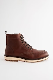 Brown Leather Apron Sports Boots - Image 3 of 6