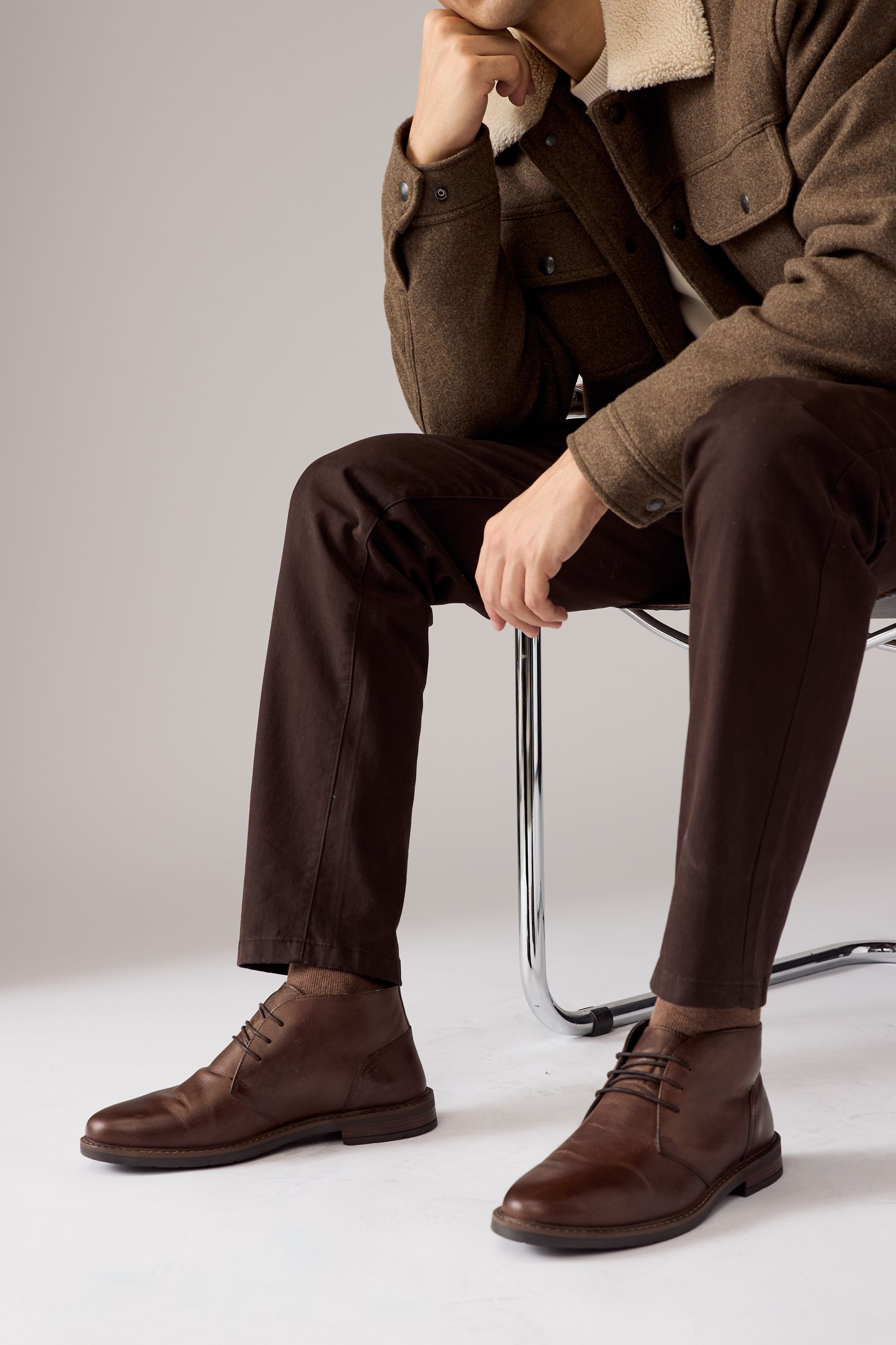 Waxy leather desert boots discount