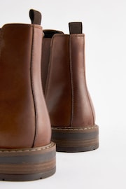 Коричневий - Waxy Leather Chelsea Boots - Image 4 of 6