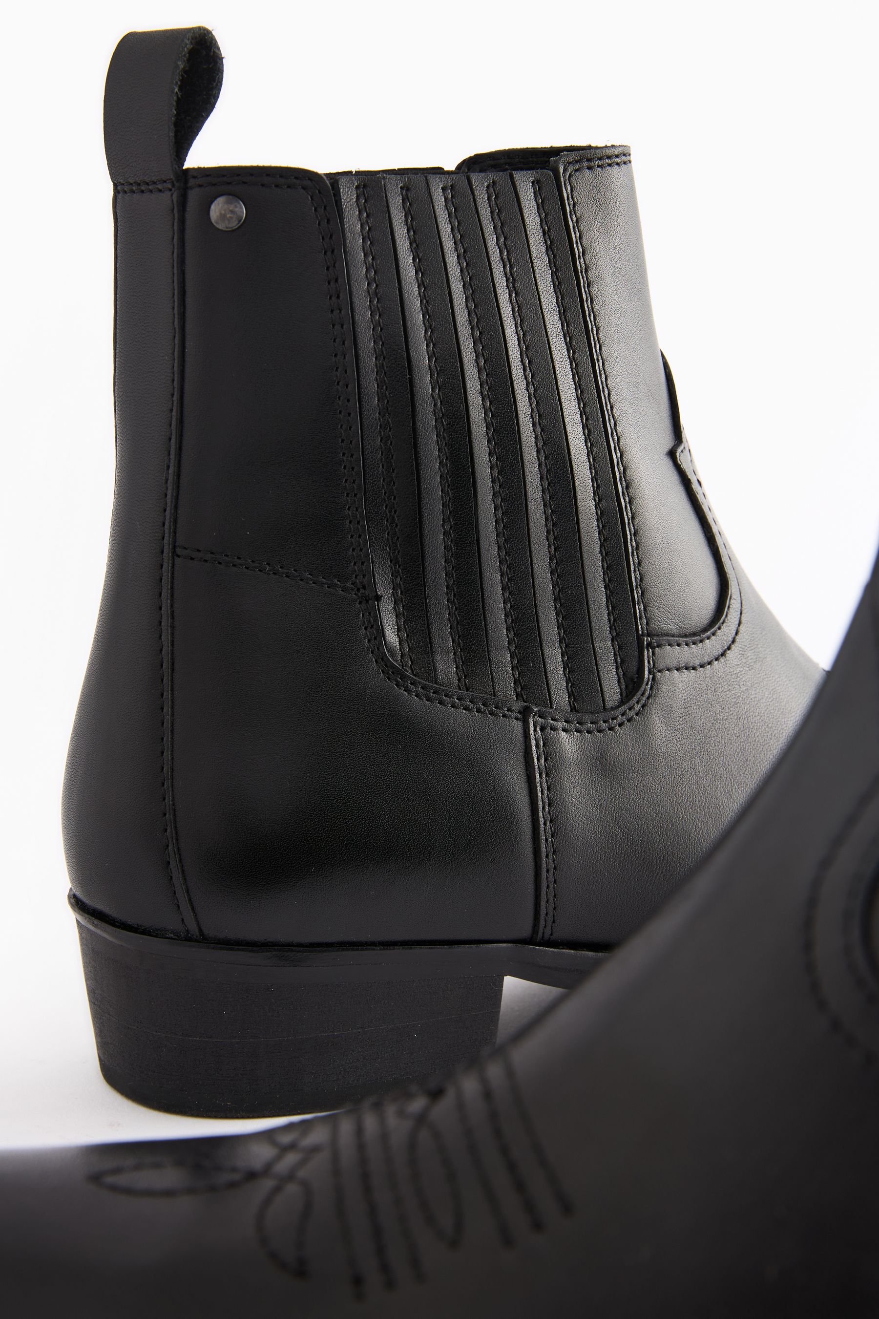 Buy Black Edit Leather Western Chelsea Boots from Next Canada