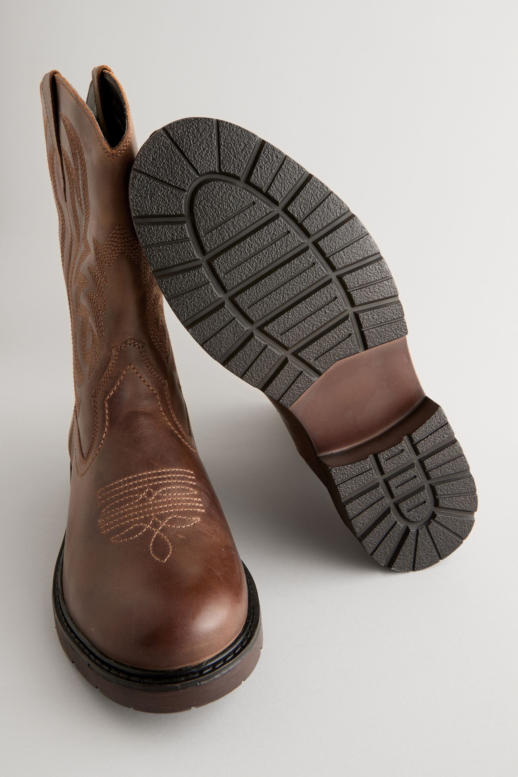 Tan leather western boots deals
