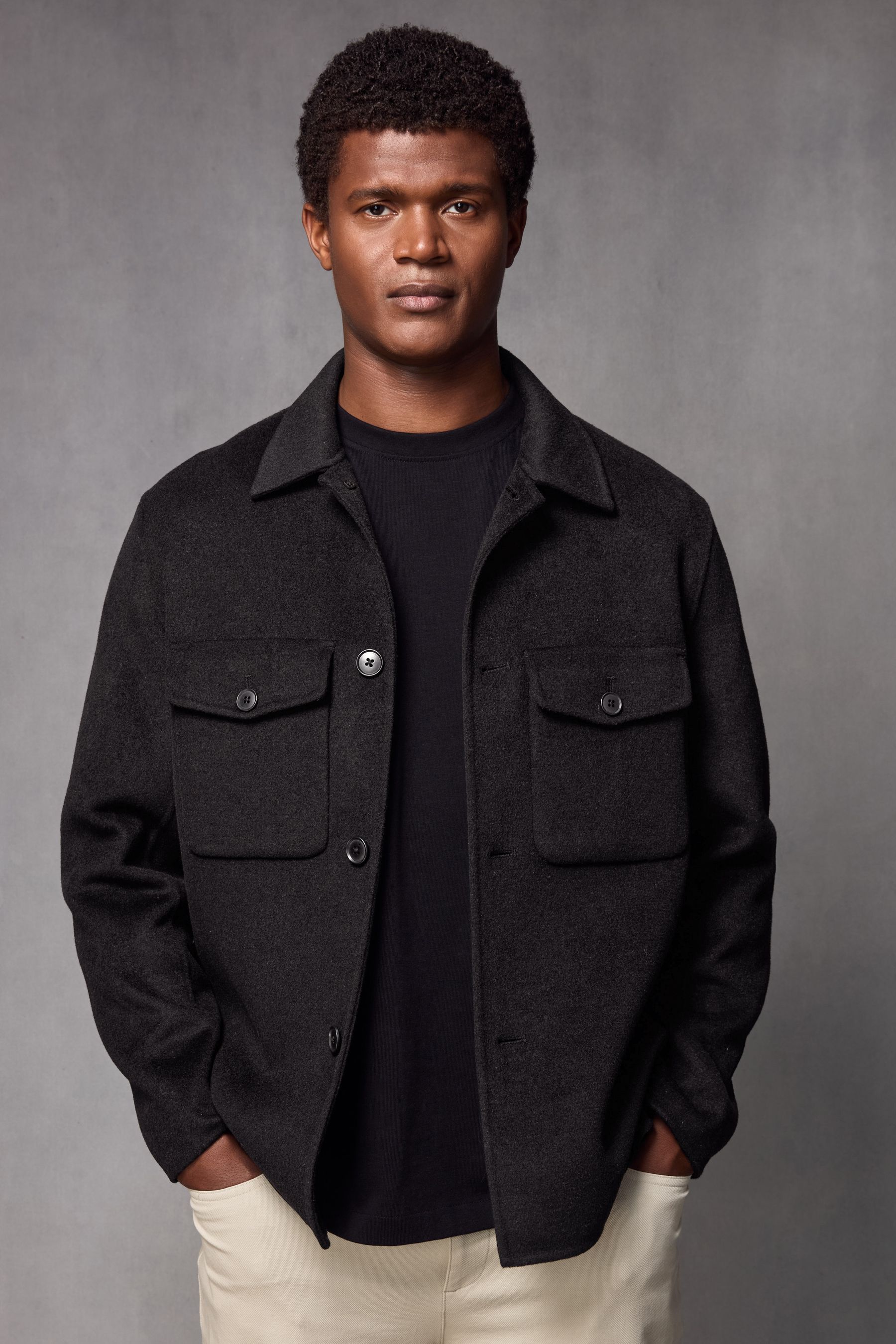 Buy Black Premium Soft Touch Wool Rich Shacket from Next Australia