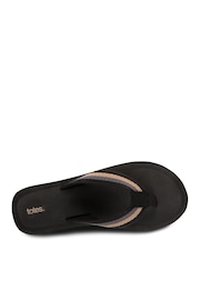 Totes Black Mens Tape Toe Post Flip Flops Sandals - Image 4 of 5