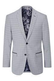 Skopes Brook Silver Grey Check Tailored Fit Suit Jacket - Image 3 of 4