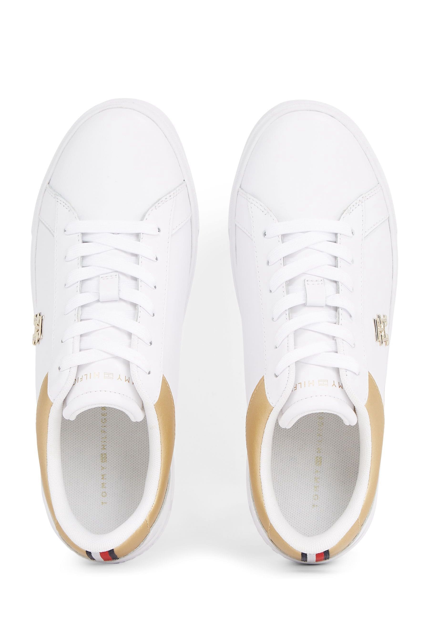 Tommy hilfiger white platform sneakers on sale
