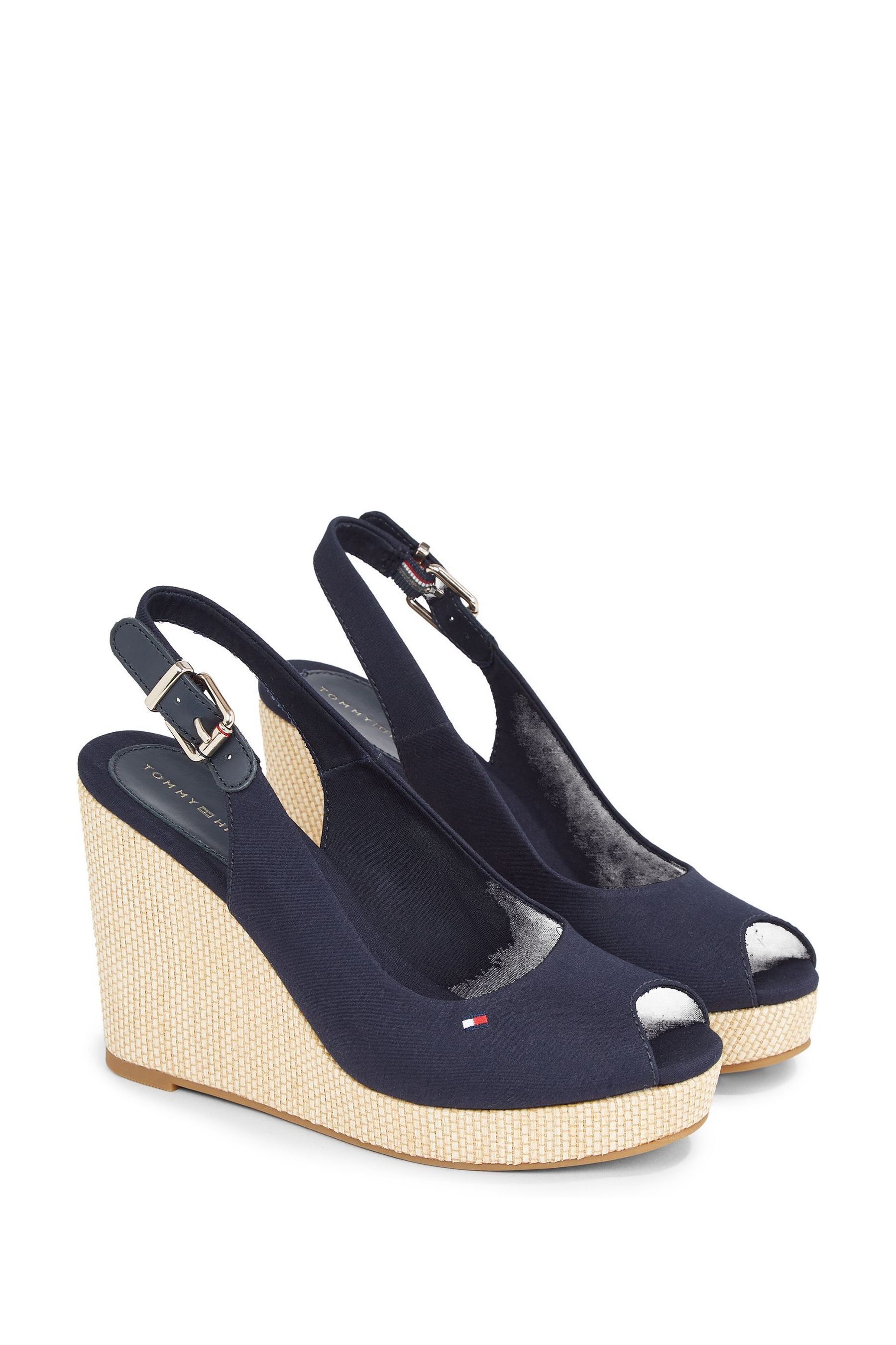 Tommy Hilfiger Light Blue Iconic Elba Slingback Wedges